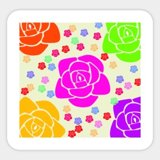 COLORFUL ROSES FLOWER PATTERN BACKGROUND Sticker